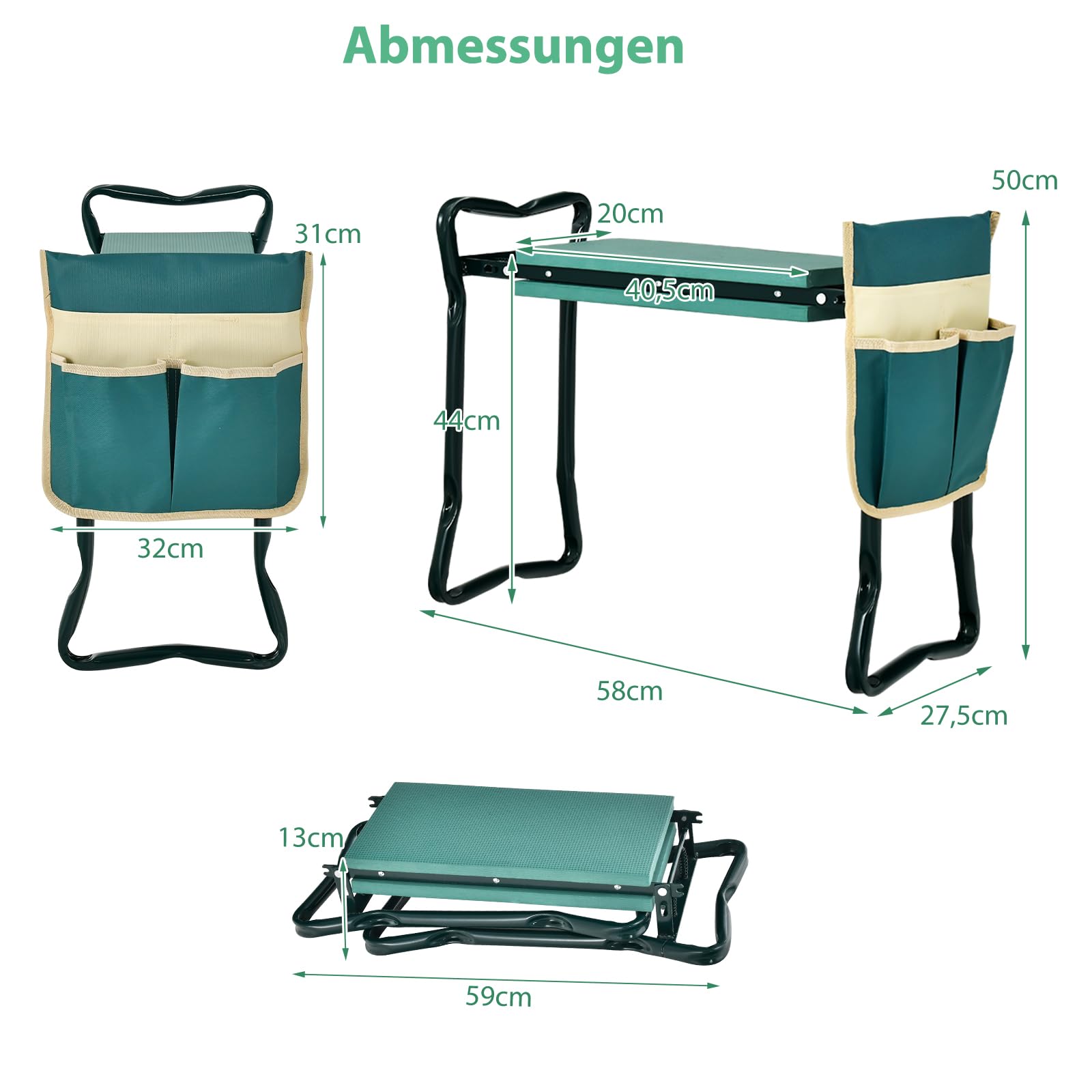 TABOURET DE JARDIN Tabouret Agenouilloir de Jardin Pliable Tabouret de