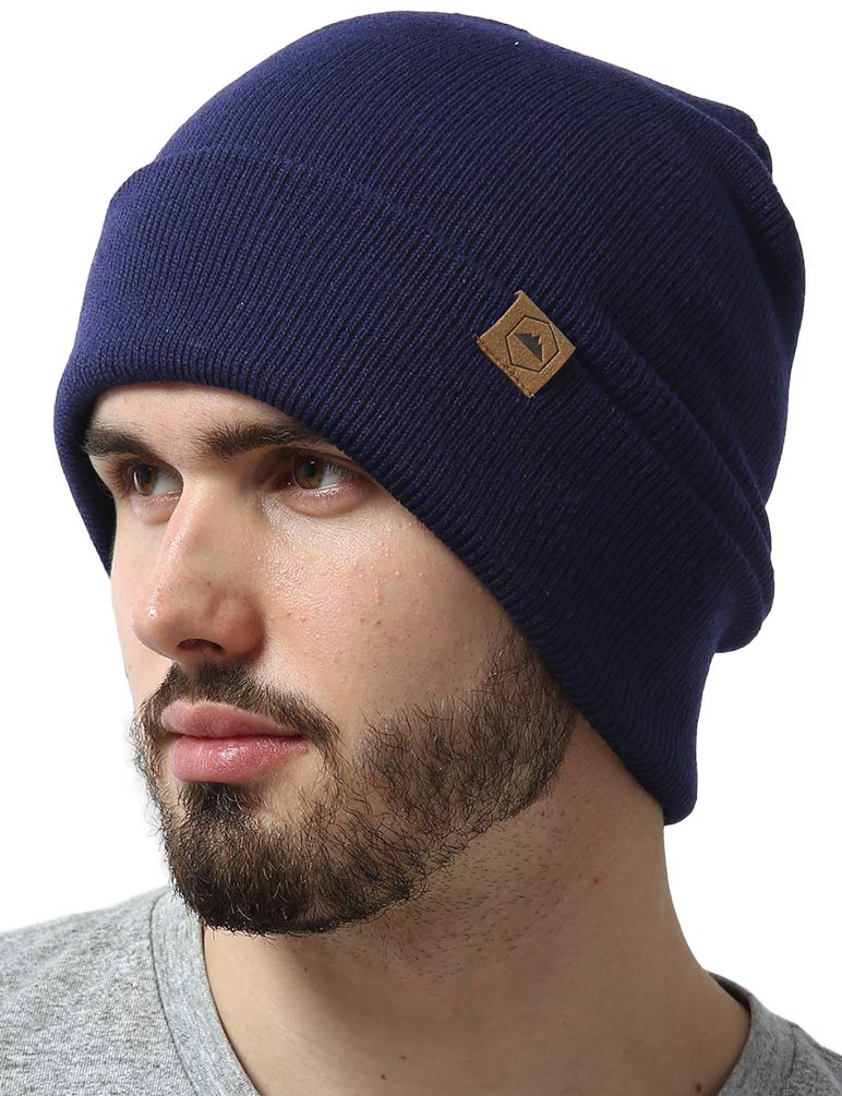 Winter Beanie Knit Hat for Men & Women - Merino Wool Ribbed Cap - Warm & Soft Stylish Toboggan Skull Caps for Cold Weather