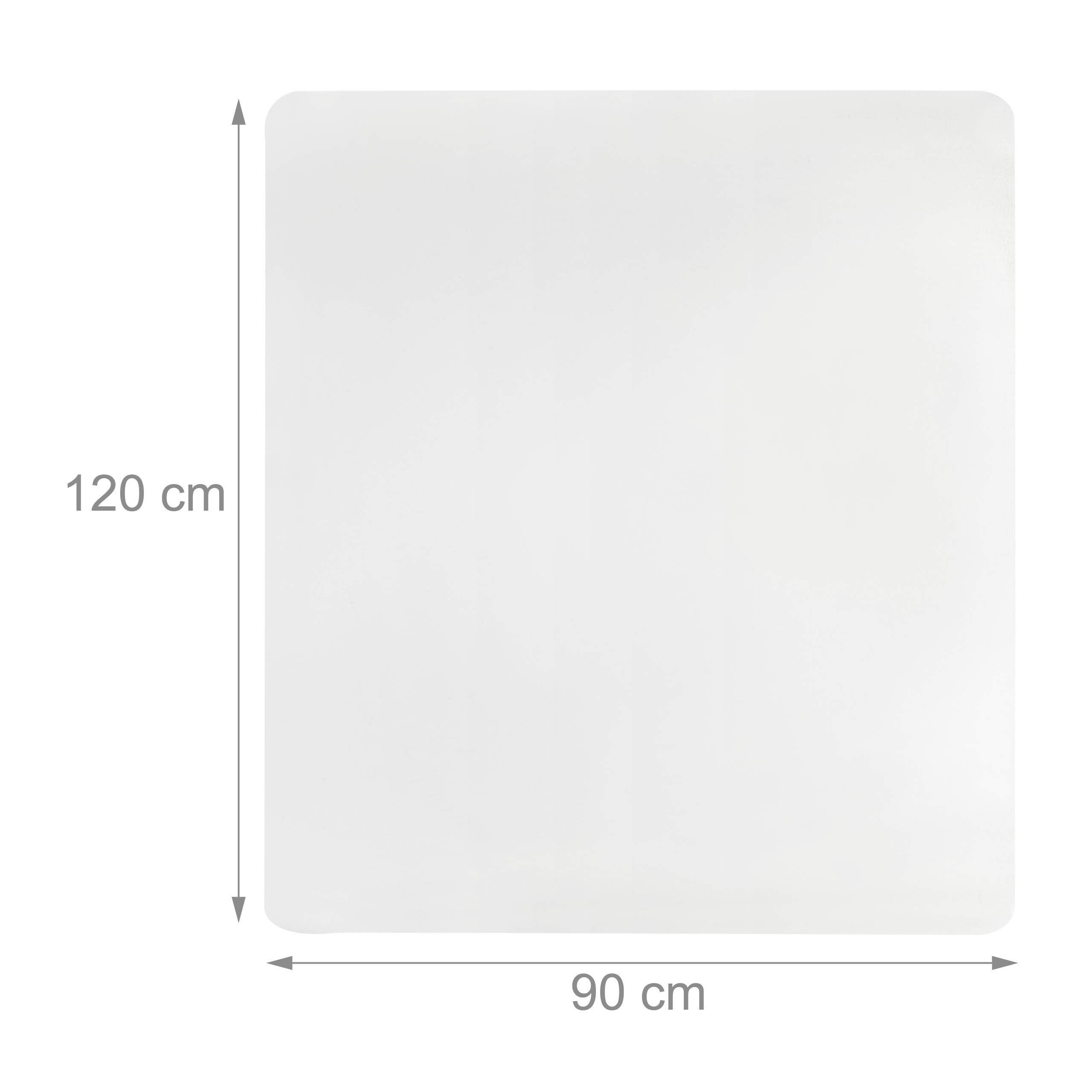 Relaxdays 10029438_934 Tapis sol, bureau, 90 x 120,protection chaise parquet lino, antidérapant, transparent, PVC, 17 x 90 x 120 cm