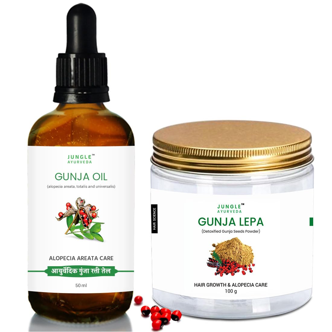 Gunja Oil and Lepa for Hair Growth and alopecia (Combo) |Natural detoxified abrus precatorius seeds oil & hair mask | For Men and Women.