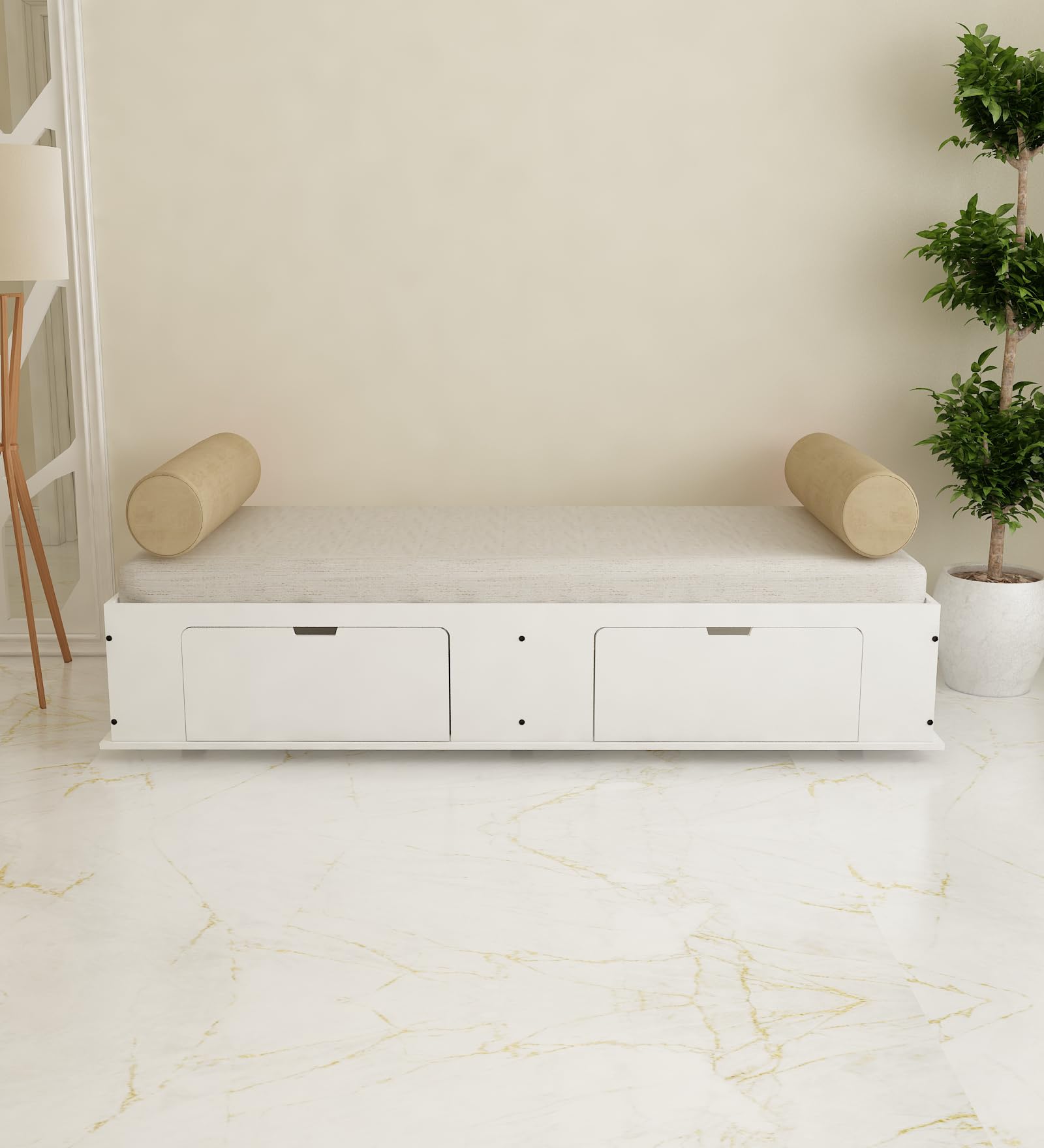 Gusto Multipurpose Diwan/Single Bed with Storage Engineered Wood Single Box Bed (Finish Color - White, Delivery Condition - Knock Down)-image-9