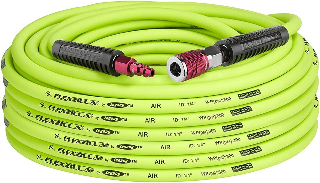 Flexzilla Air Hose with Color Connex Industrial Type D Coupler and Plug