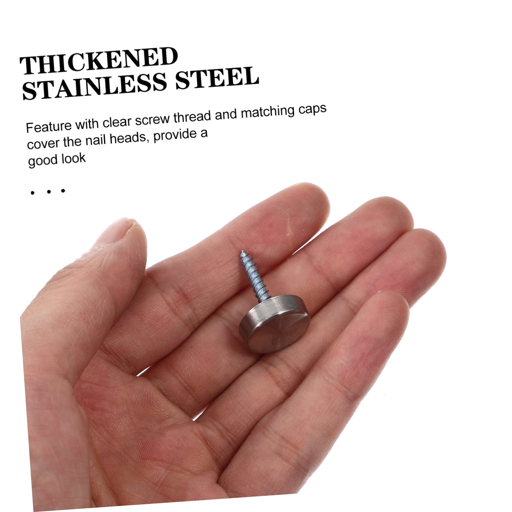 CHILDWEET Professional Decorative Screw Caps Cover Nails 20pcs Set Stainless Steel for Advertising Furniture Mirr