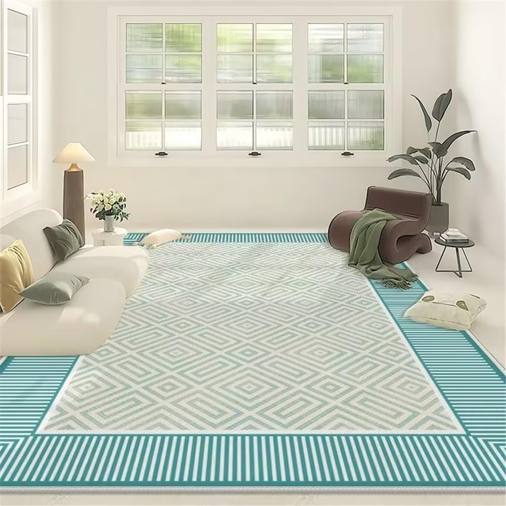 Tapis de sol durable bleu lavable pour protéger votre salon des taches