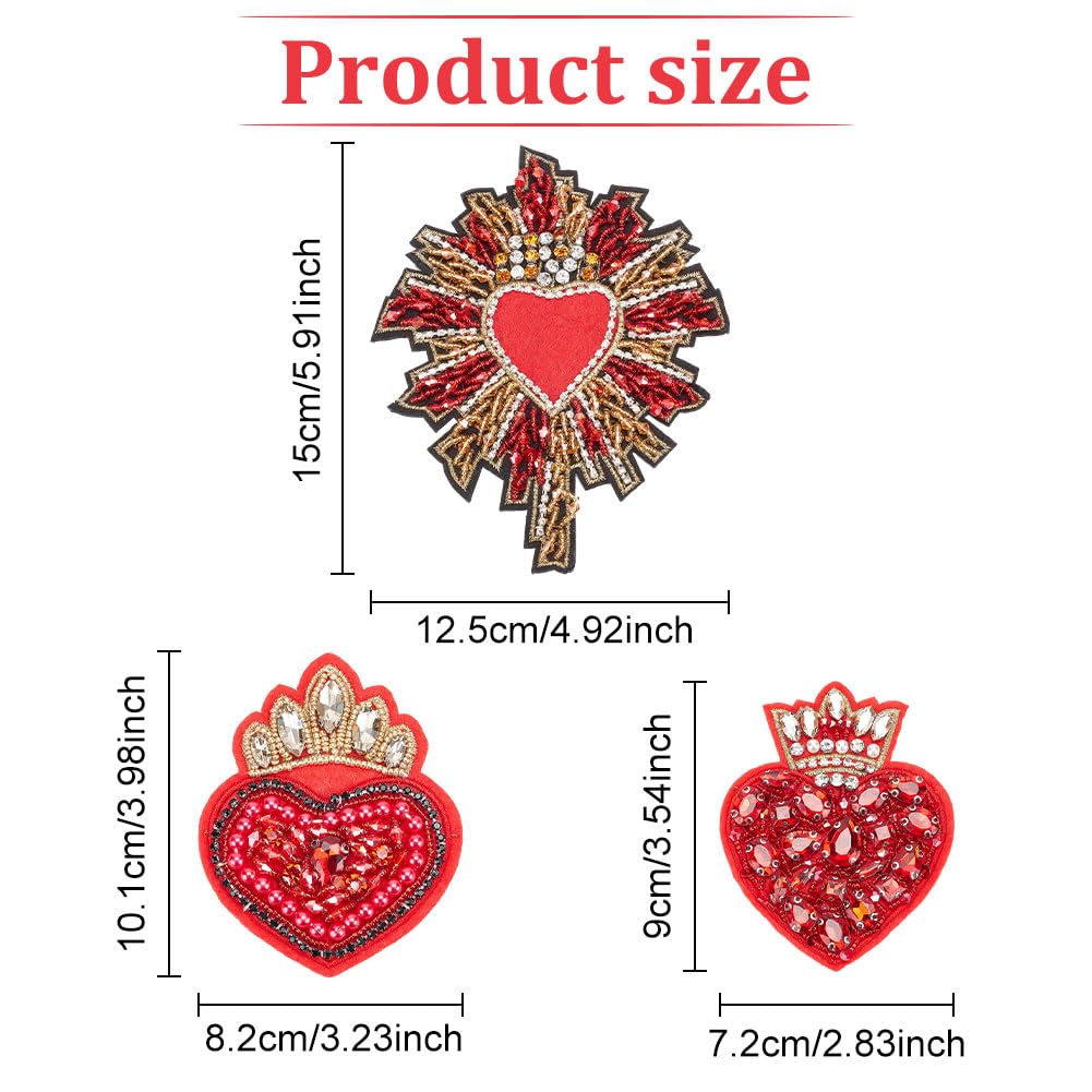 Toppe Ricamate Cuore Con Paillettes - Decorazione Tessuto Per Abiti E Accessori - Foto 9