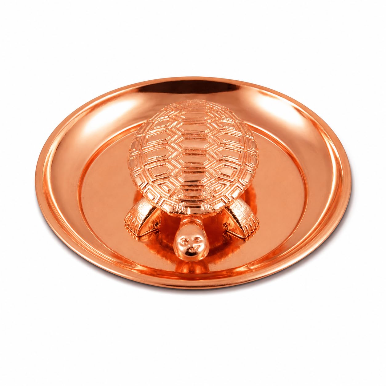Tortoise for Good Luck for Home | Copper Turtle with Plate for Vastu | Shri Yantra Kachua, Tortoise On Plate, Feng Shui Home Decor-image-12