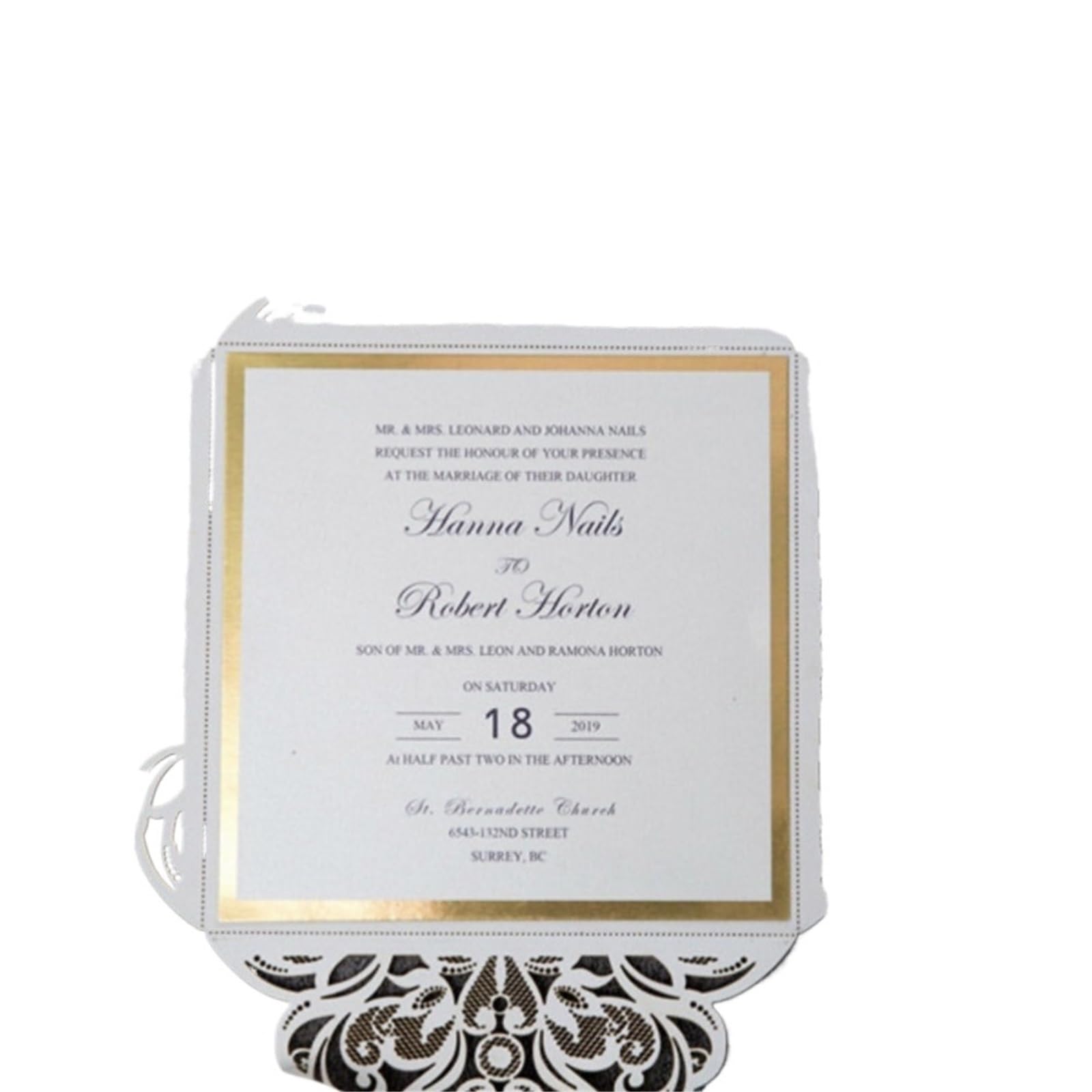 Hochzeitseinladungen Elegante quadratische Papierhochzeitseinladungskarte drucken Vintage-Einladungen