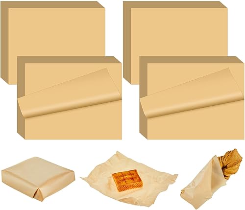 Yeaqee 1000 hojas de papel pergamino sin blanquear de 12 x 16 pulgadas, hoja de envoltura de pan de galletas, papel desechable, para microondas,
