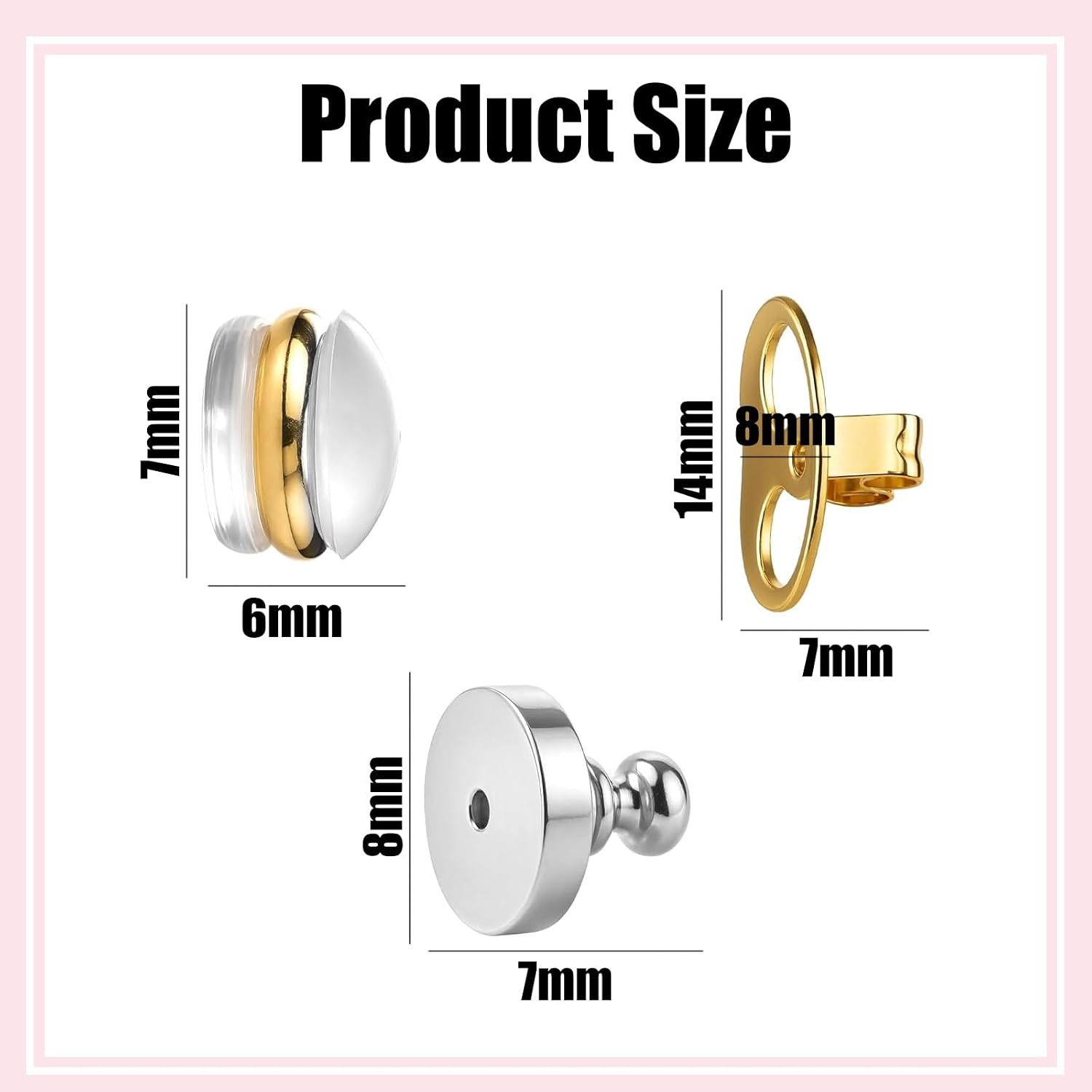 6 Pcs Locking Earring Lifters Replacements, Tight Earring Lifter Backers