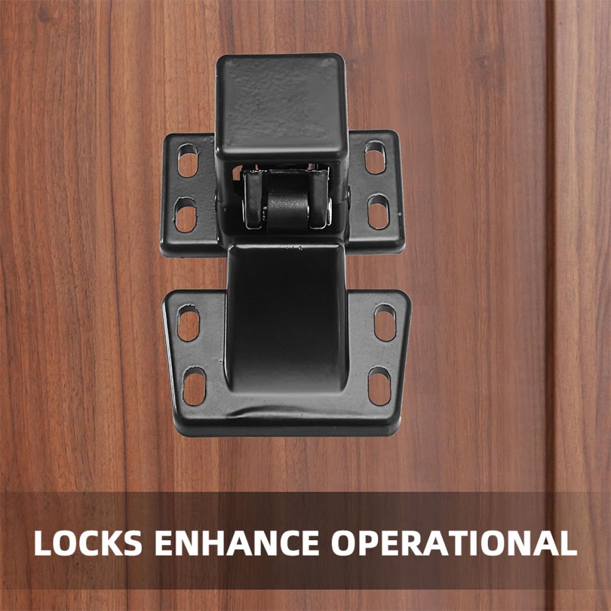 Happyyami 2 Pestillos de Presión para Puerta de Granero, Cerradura de Aleación de Aluminio Negro, Diseño de Cierre Seguro para Muebles y 2 Piezas