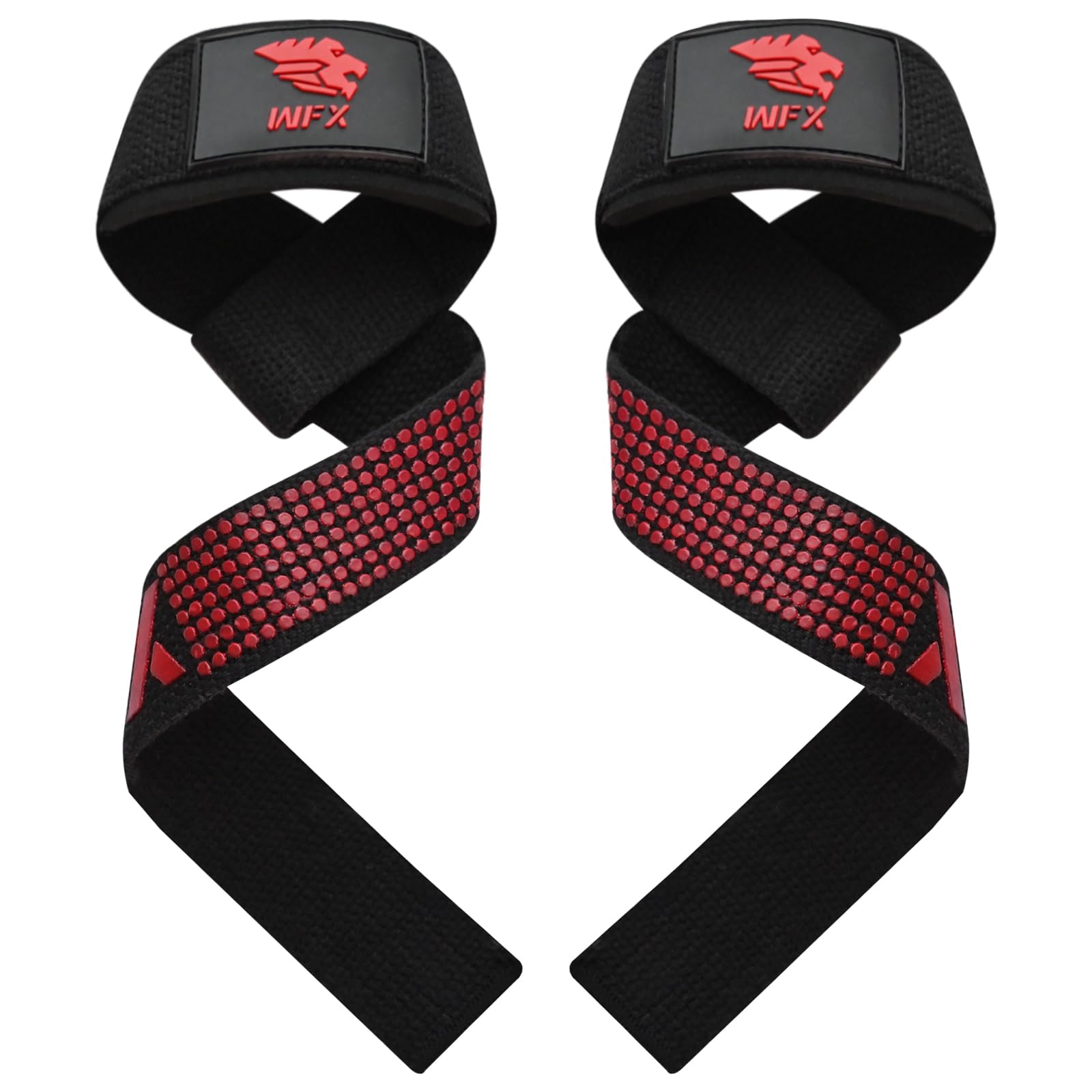 WFX Zughilfen Krafttraining & Bodybuilding, gepolsterte Zughilfen mit rutschfestem Griff für Deadlifts und Powerlifting, Gym Zubehör für Frauen & Männer (Lifting Straps)