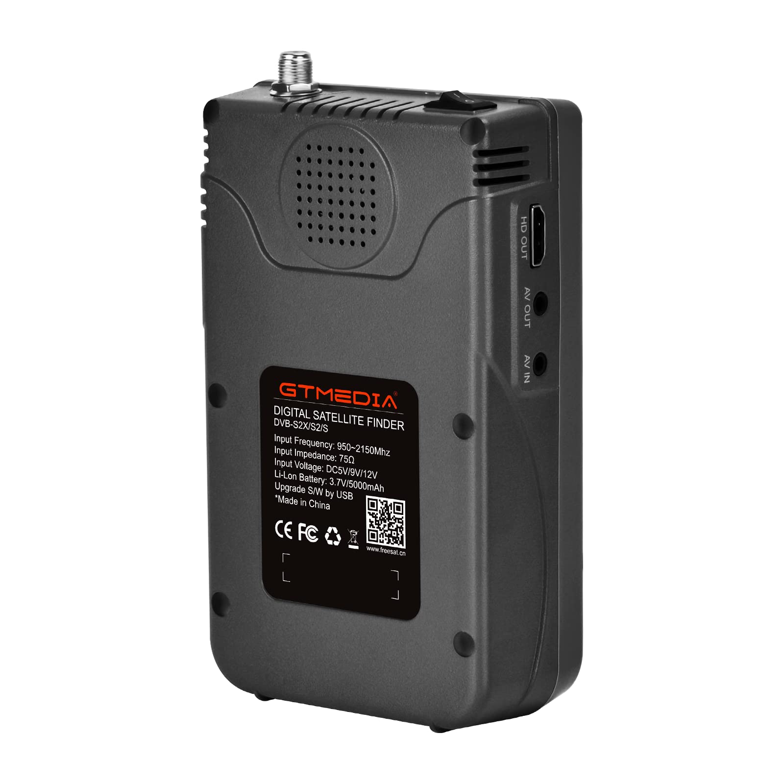 GT Media V8 FINDER2 - Localizzatore satellitare digitale e misuratore di segnale DVB-S/S2 H.264 HD 1080P con display LCD da 3,5" da 7,4 V/4000 mAh, ideale per la configurazione dell'antenna parabolica