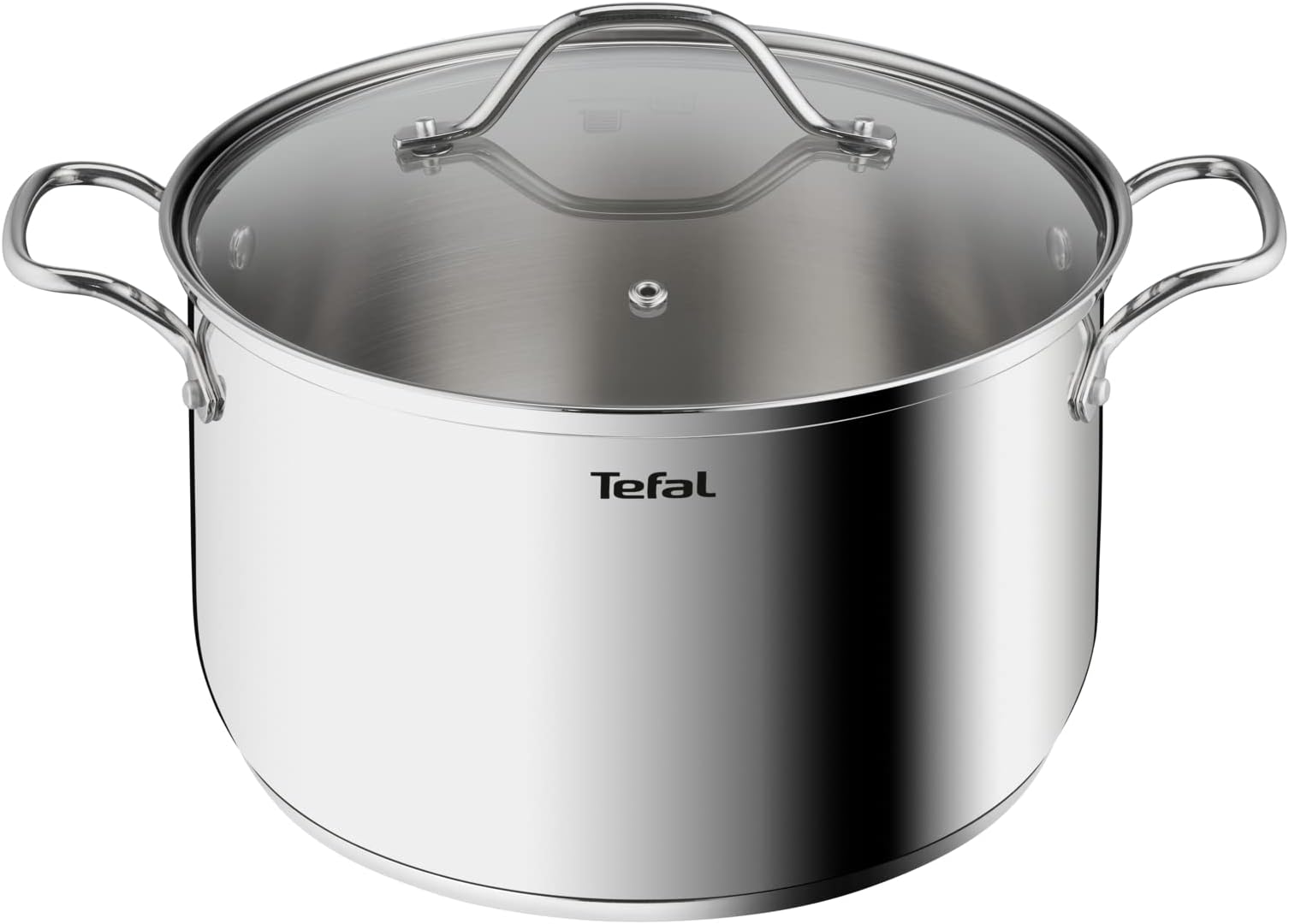 Tefal Intuition XL B8646304 Large Stainless Steel Cooking Pot 26 cm / 6.5 L, Induction, 5 Year Warranty, Premium 18/10 Stainless Steel, Size XL, Sturdy Handles, Glass Lid