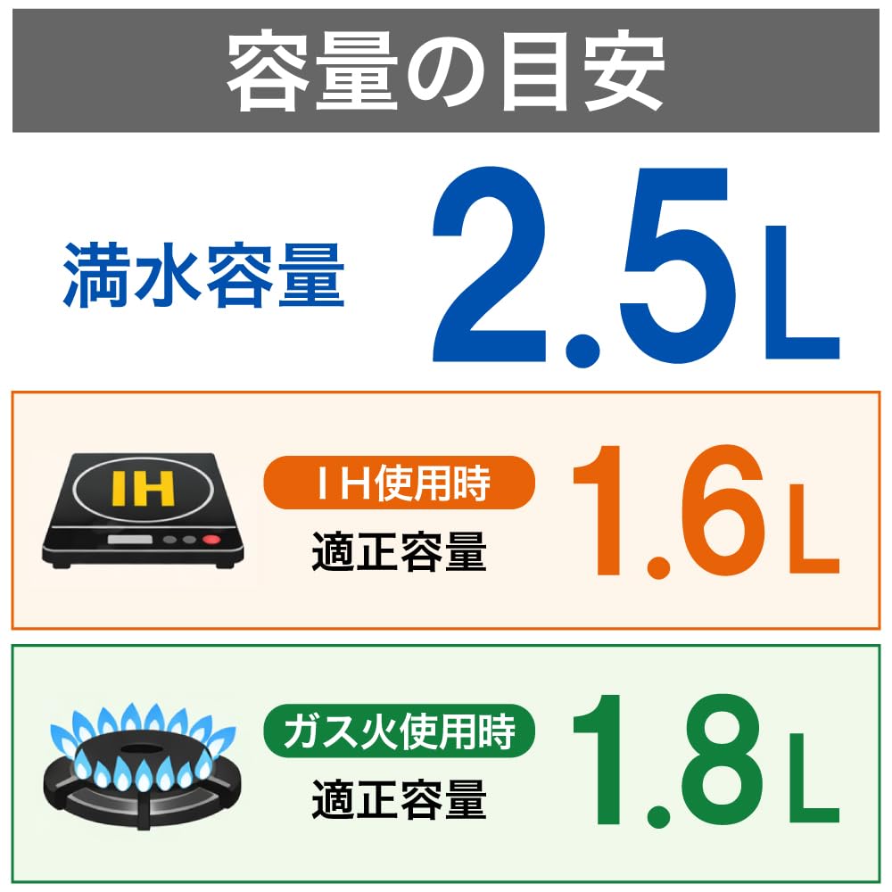 Amazon｜ヨシカワ 笛吹きケトル 2.5L 2500ml ステンレス IH・直火対応