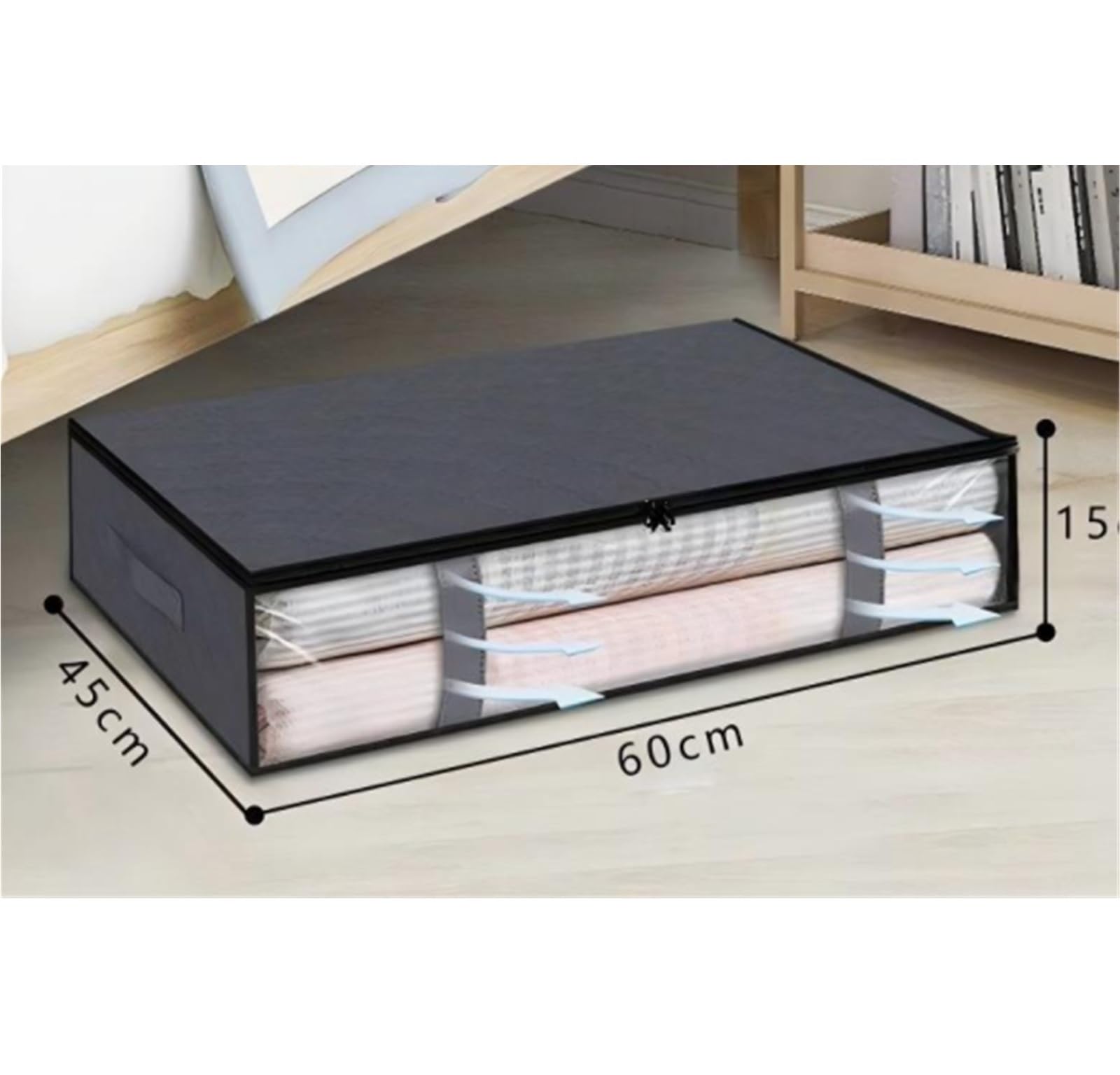 Bolsas Almacenaje Ropa La Caja De Almacenamiento Plegable Debajo De La Cama Es Adecuada For Guardar Edredones Y Ropa. Organizador Armario para Edredones(Black)