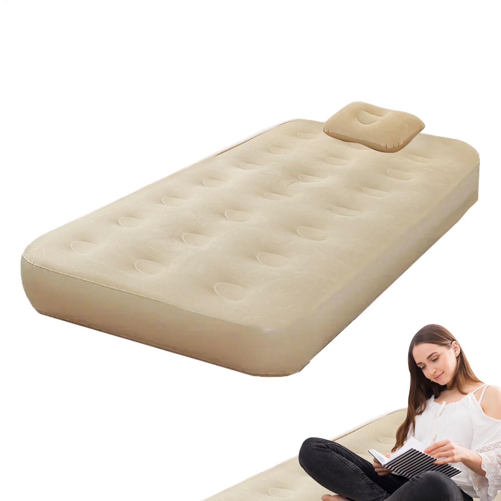 Colchón De Aire Hinchable Colchoneta Inflable Portátil Individual para