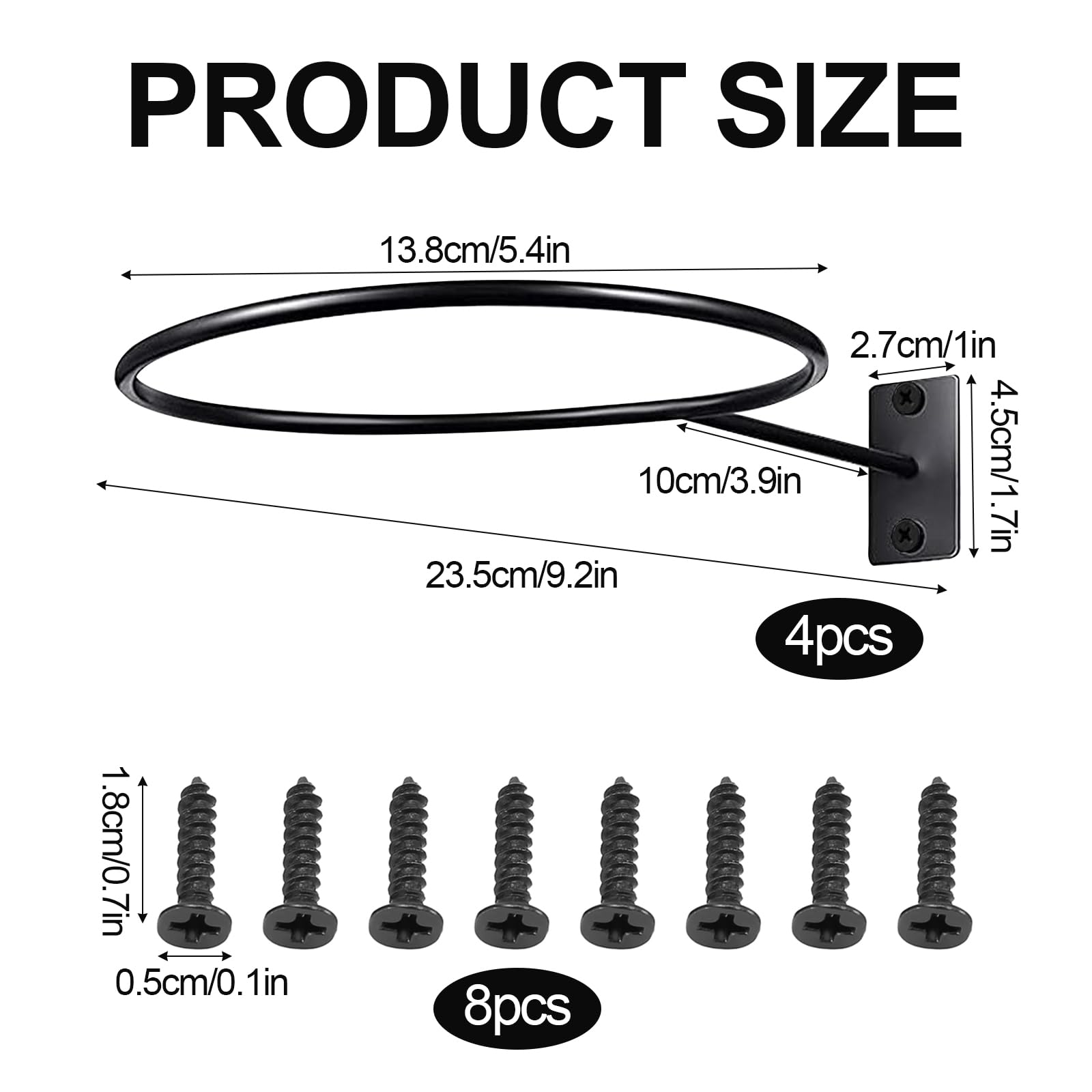 Soporte para Balones de Pared 4 Unidades, Soporte Metálico Resistente para Baloncesto Fútbol Voleibol y Rugby, Accesorios de Almacenamiento Deportivo con Tornillos Incluidos