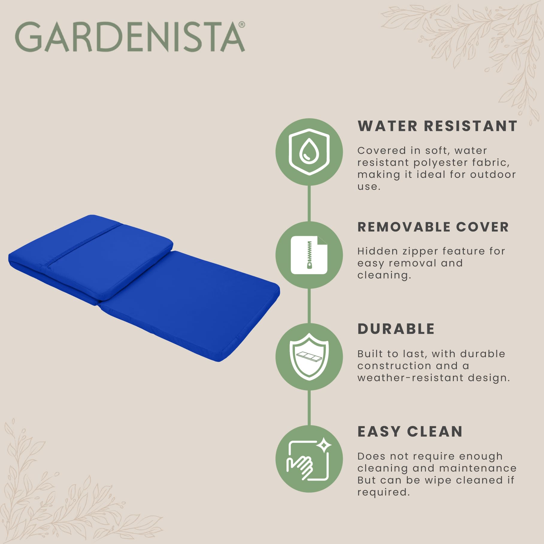 Gardenista Vervangend kussen voor tuinligstoel, Allibert Keter Daytona tuinligstoel, waterdicht voor buiten, terrasmeubilair, zonnebank (grijs