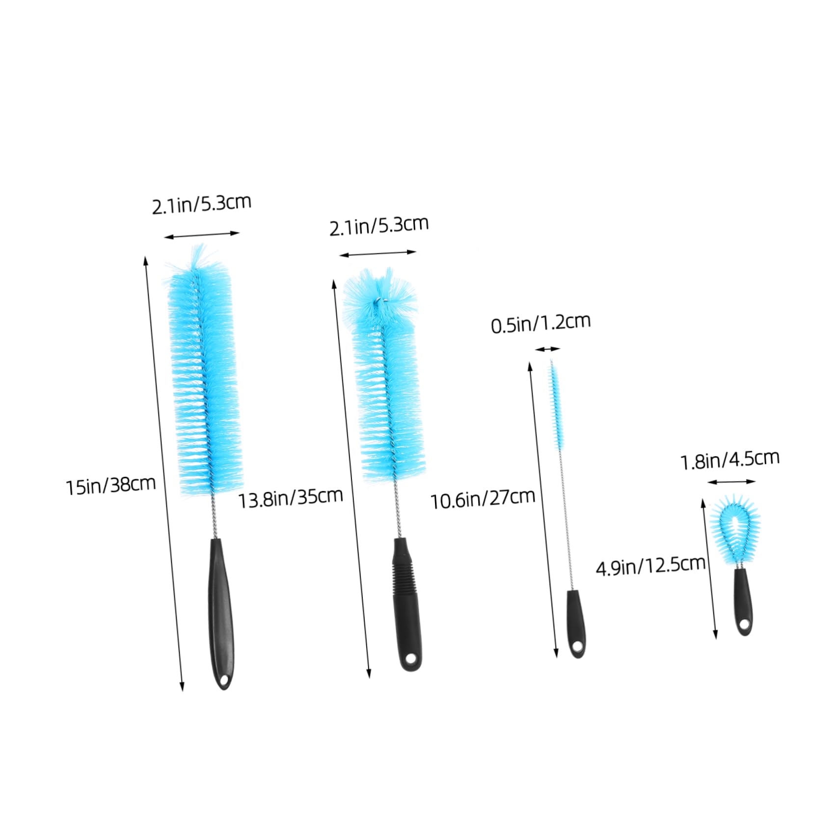 Alipis 4Pcs Long Handle Cup Brush Cleaning Brush for Water Bottles and Glass Jars Efficient Washing Tool
