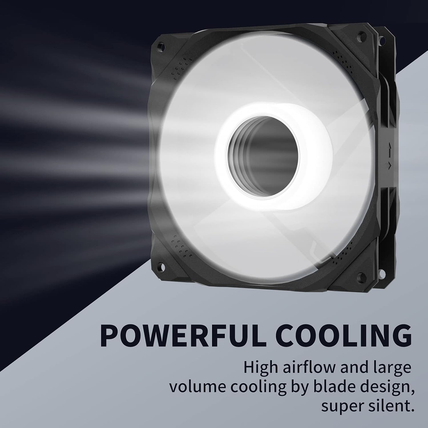 novonest 120mm 3PIN Ultra Quiet Computer Cooling PC cooling Fans with Mirror White LED High