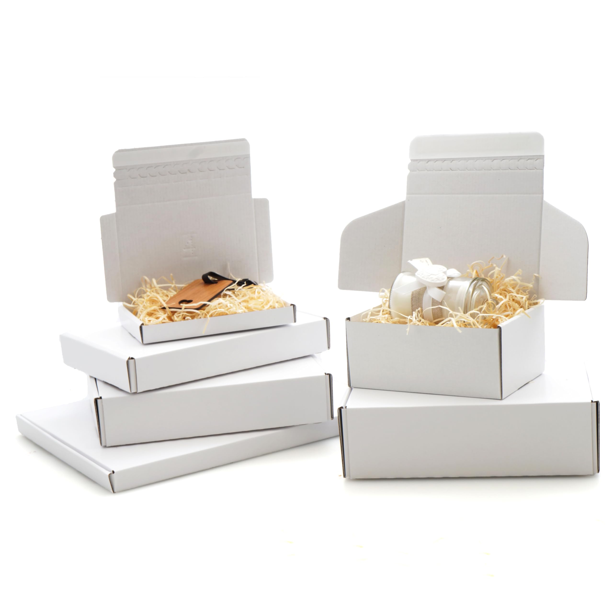 White Peel & Seal Boxes - Self Seal ECommerce Postal Mailing Gift Shipping Box - Parcel Packet Tear Open Adhesive Strip - No Glue or Tape Needed - Pack of 50 (228x200x50mm)
