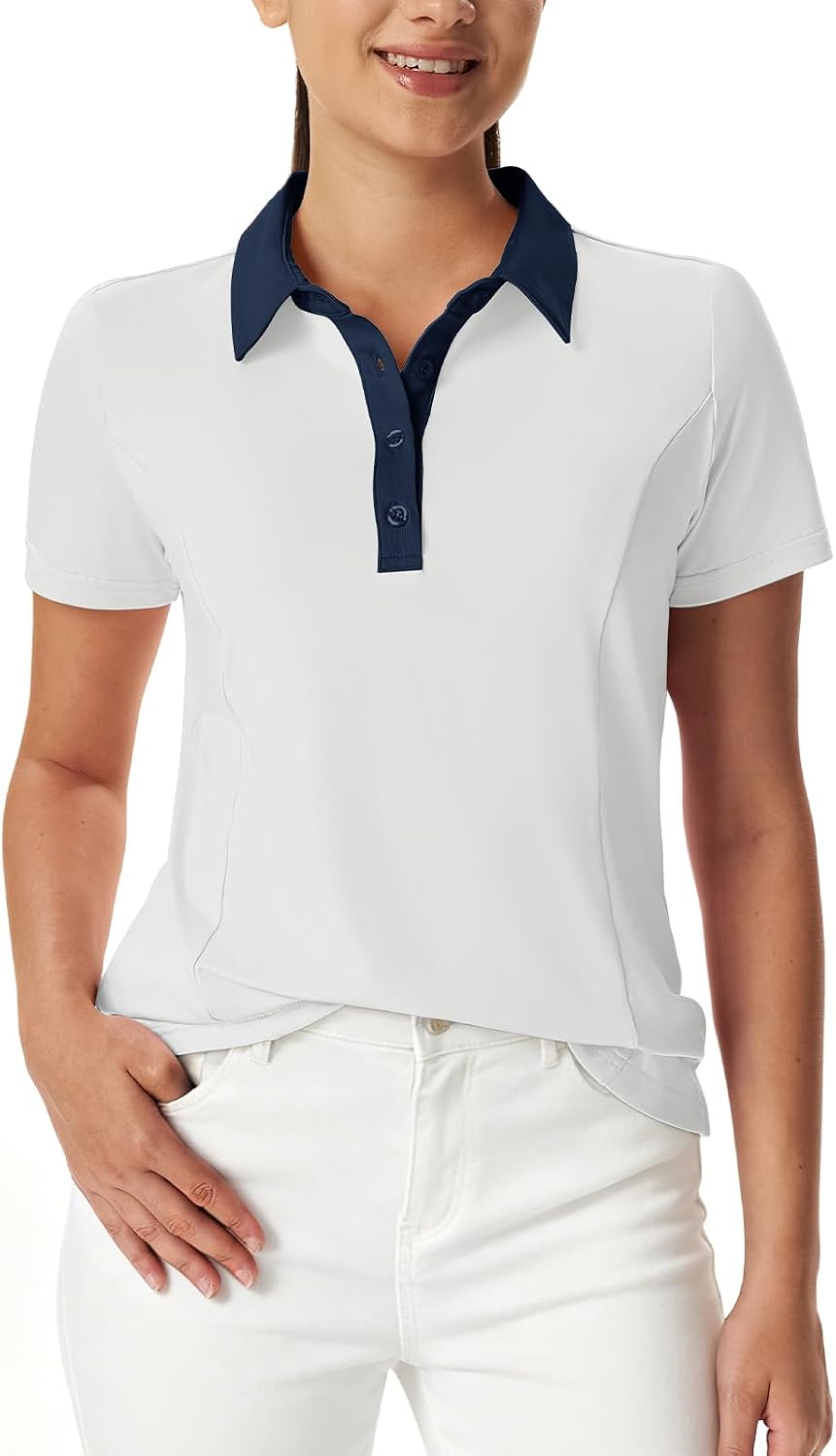 BGOWATU Polo Shirts for Women Golf Tennis Short Sleeve Collared Tops