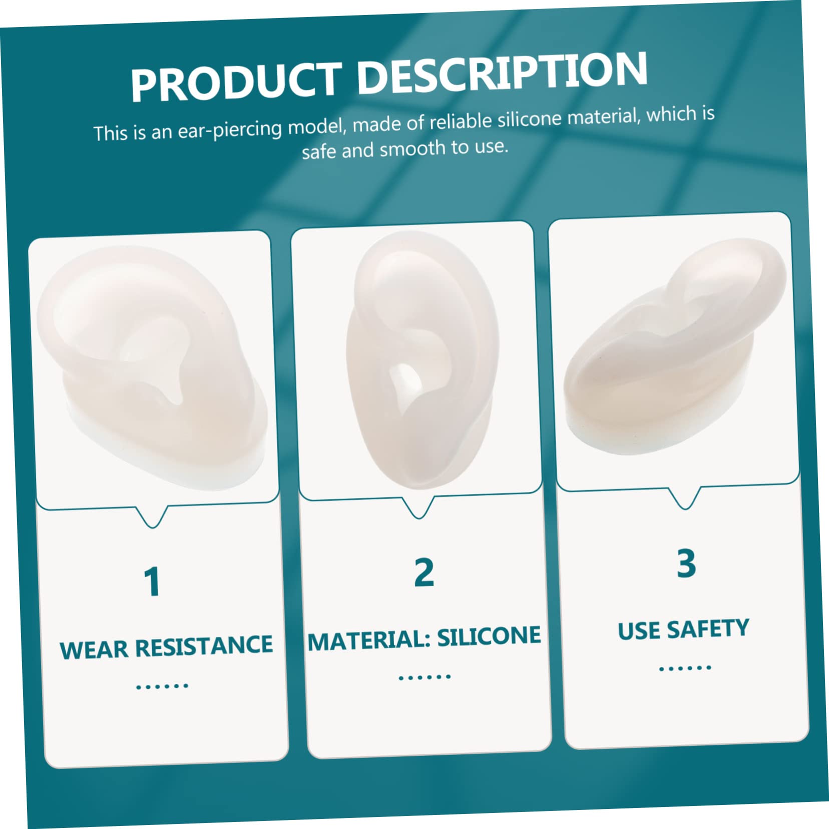 Didiseaon Simulated Ear Model Lifelike Ear Piercing Training Earring Display Stand
