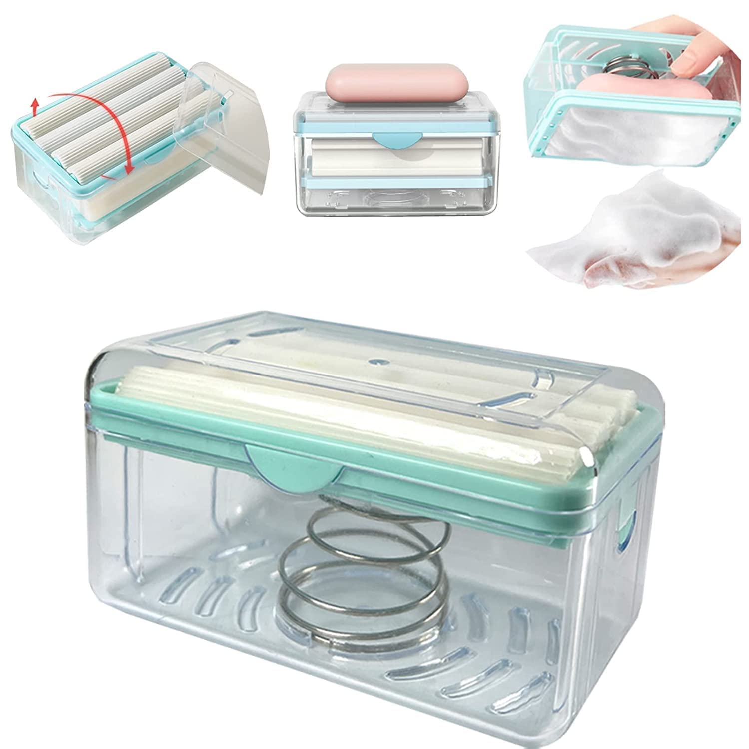 Madhuli 2 in 1 Bar Soap Roller & Dispenser, Cloth Washing Soap Roller, Laundry Rolling Soap Box, Soap Holder with Drain Holes, Case Foaming Soap Bar with Lid, Soap Savers, Rubber Roller, Pack of 2 (B0BGBBZ7TK) Amazon Price History, Amazon Price Tracker