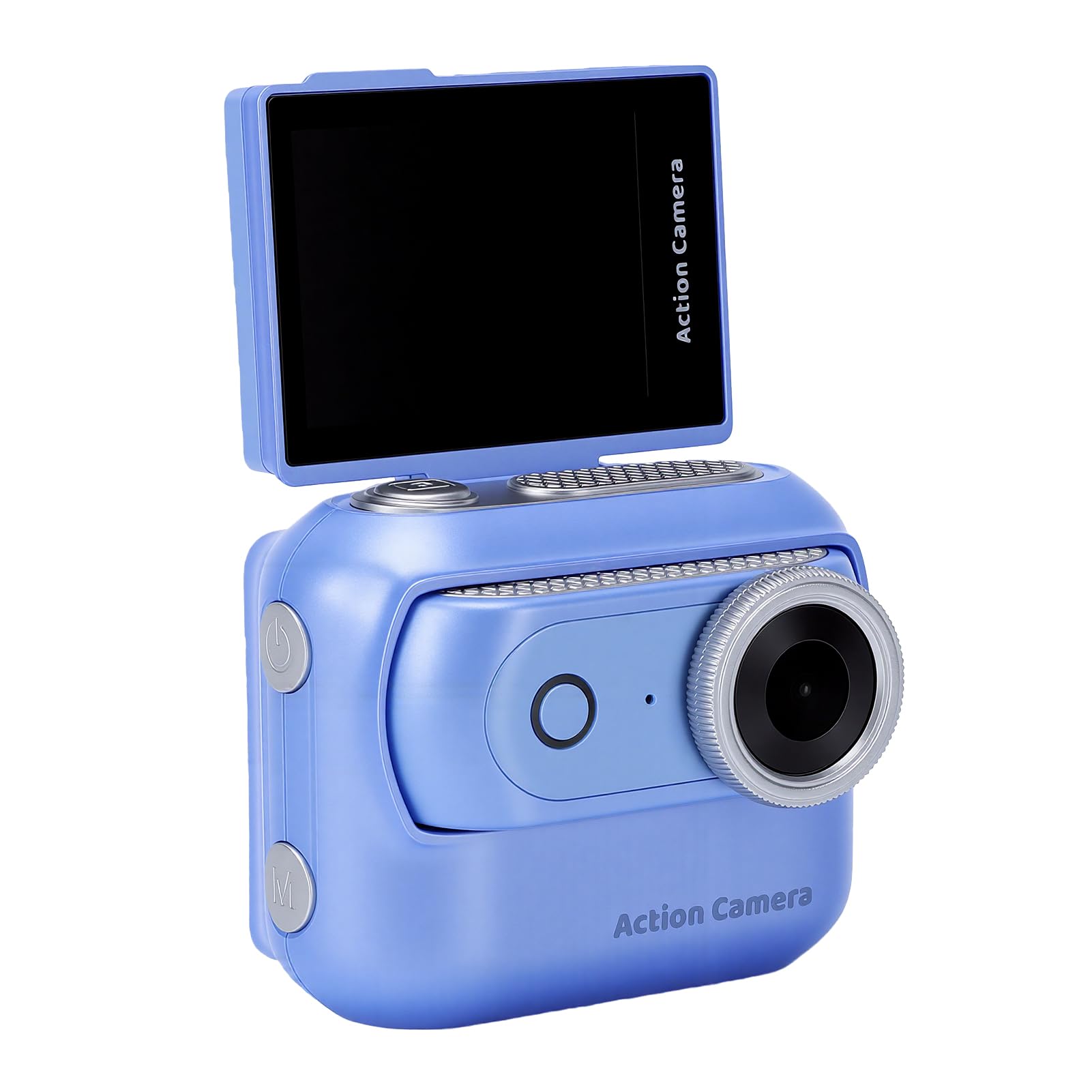 Action Cam 4K con Foto da 48MP per Vlog, Corsa e Ciclismo — Mini Sports Cam Magnetica con WiFi e Touchscreen Ribaltabile da 2,0” per Riprese POV (BLUE)