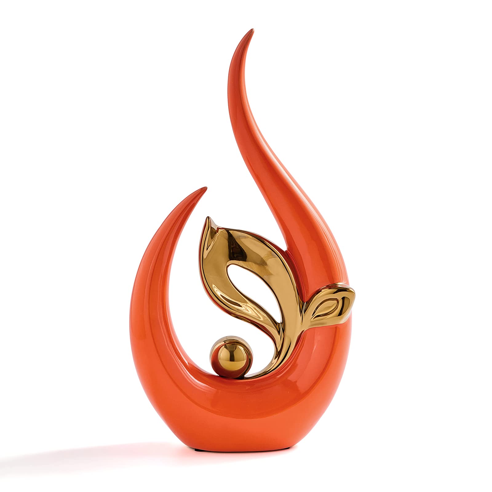 FJS Art Ceramic Statue for Home Decor, Table Decorations for Living Room Bedroom Office Table Centerpiece, Coffee Table Decor 12" H Modern Ceramic Abstract Art Sculpture Shelf Decor Accents