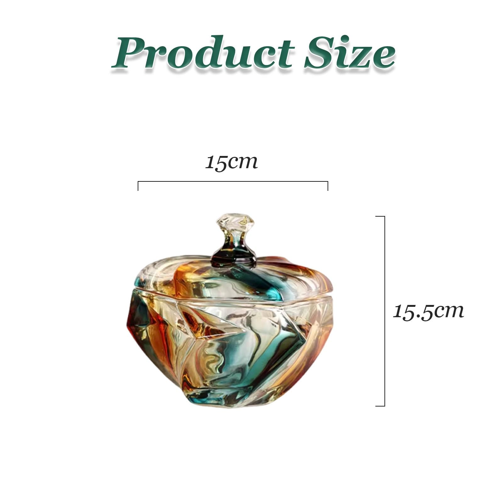 Tarro de cristal para caramelos con tapa, recipiente de almacenamiento transparente para dulces, caja de joyería hecha a mano, tarro decorativo para el hogar y eventos