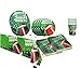 Football Party Tableware Supplies Set, Serves 32 Guests, 130 Pack Football Pattern Plates, Cups, Napkins,Table Cover, For Football Theme Party and Birthday Party Decorations