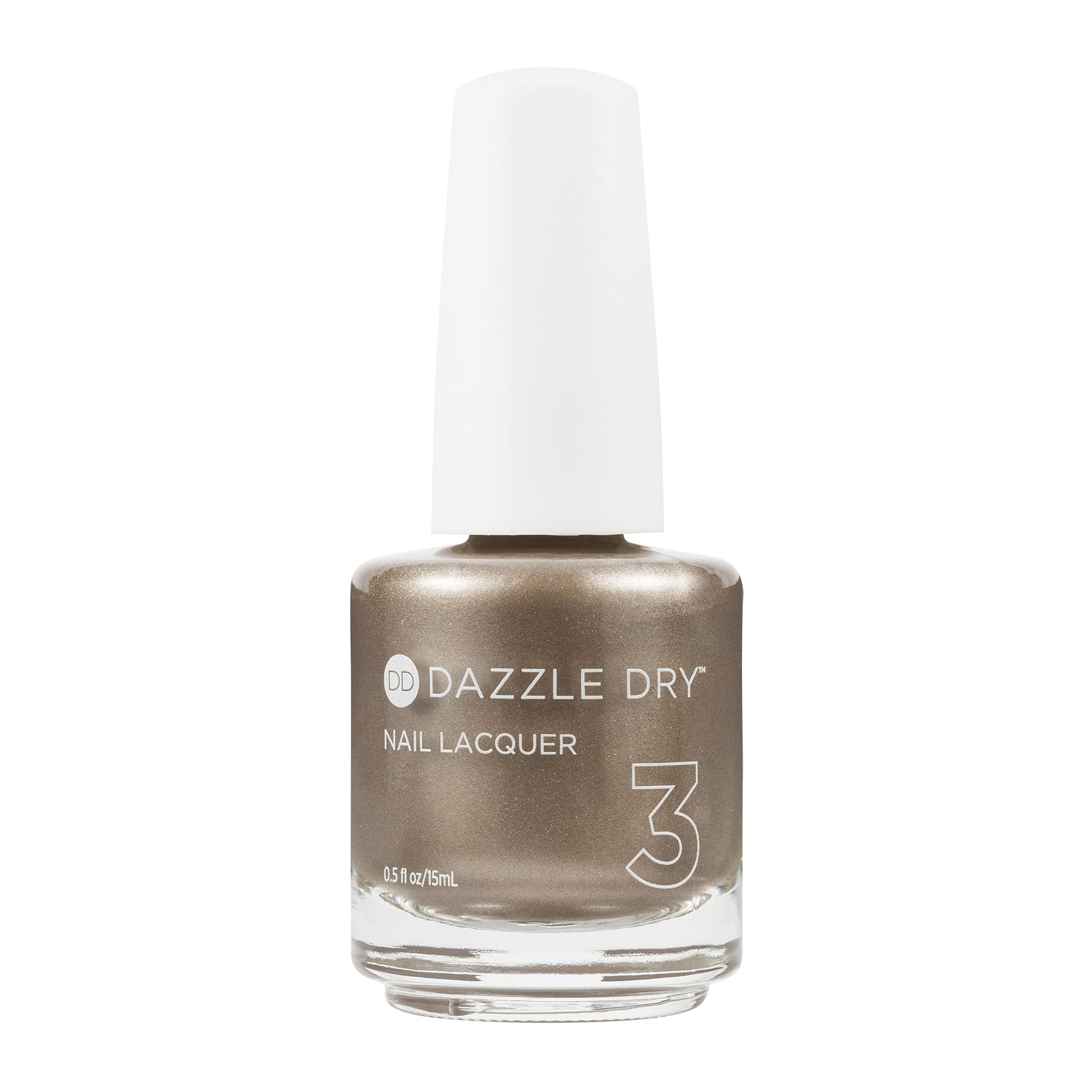 Dazzle Dry Nail Lacquer (Step 3) - Mystical Voyage - A medium sable brown with silver frost finish. (0.5 fl oz)
