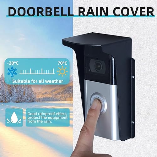Miniatura 5 de El protector de lluvia para timbre es adecuado para la mayoría de cámaras visuales, material de hierro galvanizado de metal negro, parasol para