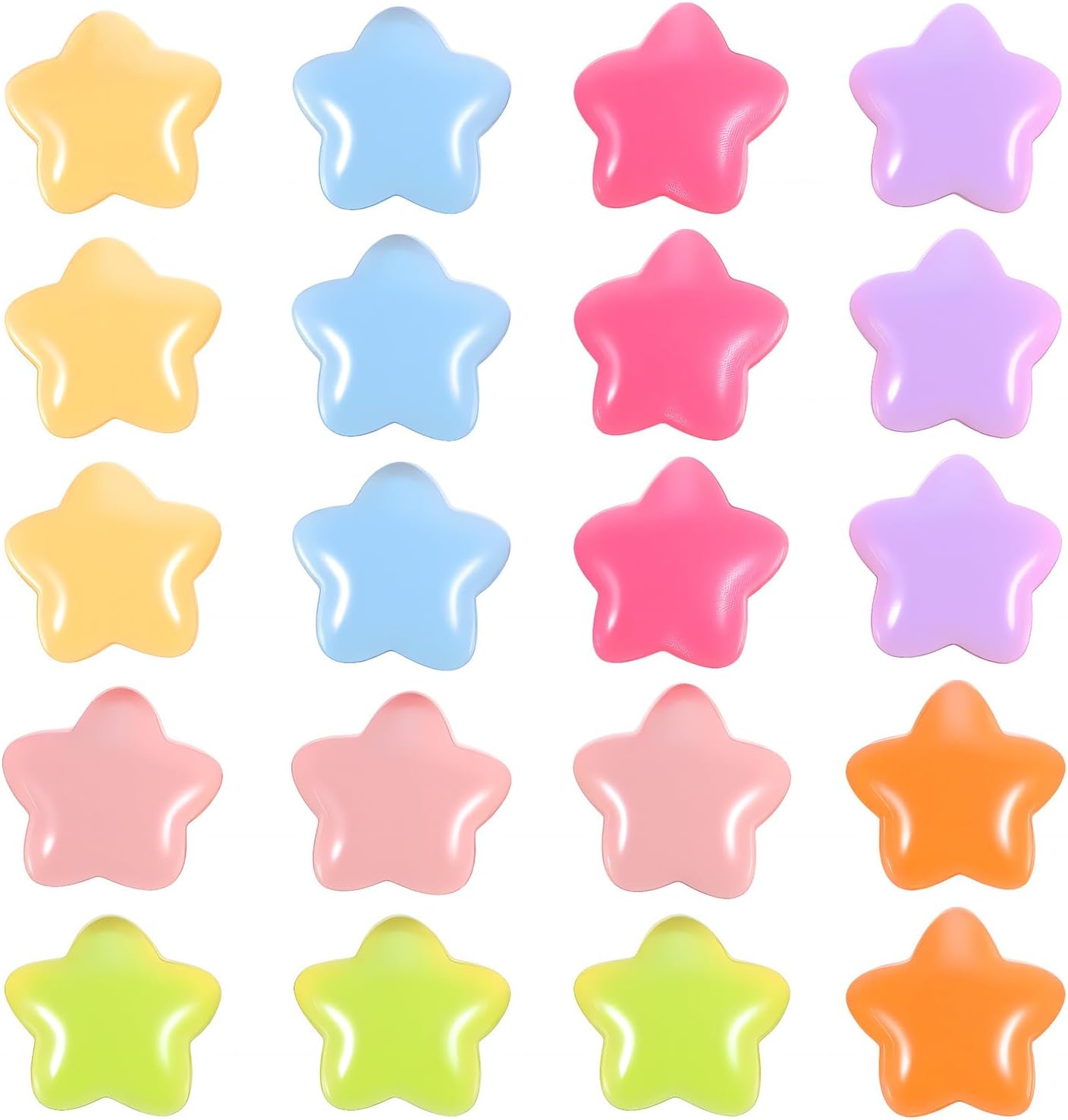 20 Pcs Strong Star Refrigerator Magnets Sticker Colorful 3D Star Fridge Sticker Cute Fridge Magnets for Kitchen, Office, Classroom, Cabinet