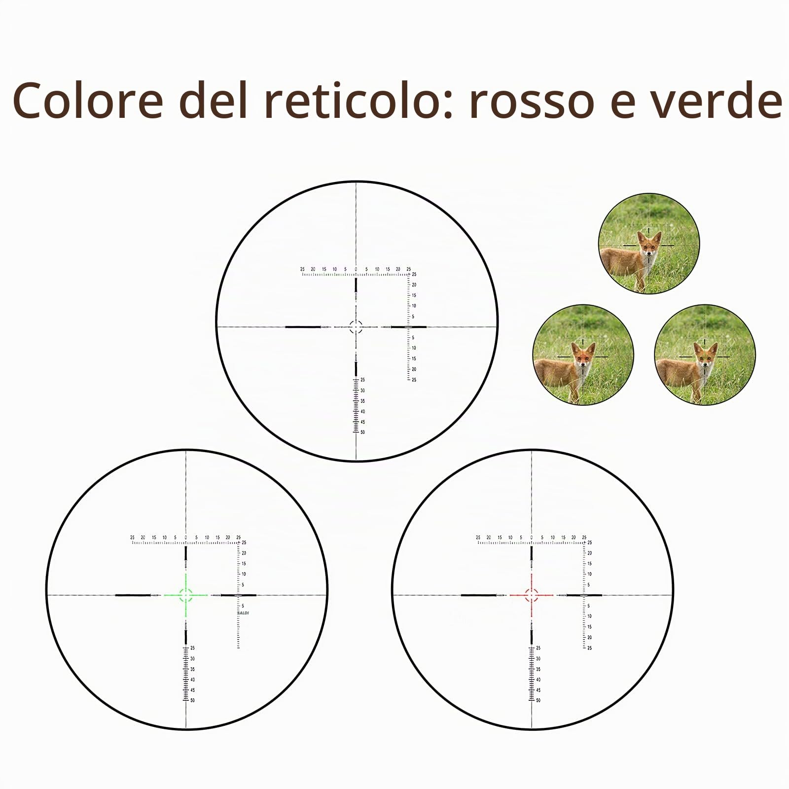 3-12X42SF Cannocchiale da cecchino Tactical Sniper Scope Green Coating 1/4 MOA Mid-Range con Supporti per Guida Picatinny da 20 mm e 11 mm per Sport all'Aria Aperta