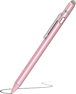 KECOW Stylus Digital Pen for Touch Screens, 1.45mm Fine Elastic Tip Rechargeable Pencil Compatible for iPad iPhone Samsung Phone &Tablets,iOS&Android for Drawing&Writing Capacitive Pen (Rose Gold)