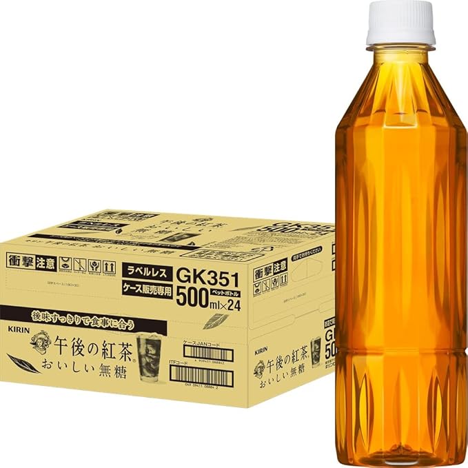 Amazon ラベルレス キリン 午後の紅茶 おいしい無糖 500ml ペットボトル 24本 午後の紅茶 食品 飲料 お酒 通販