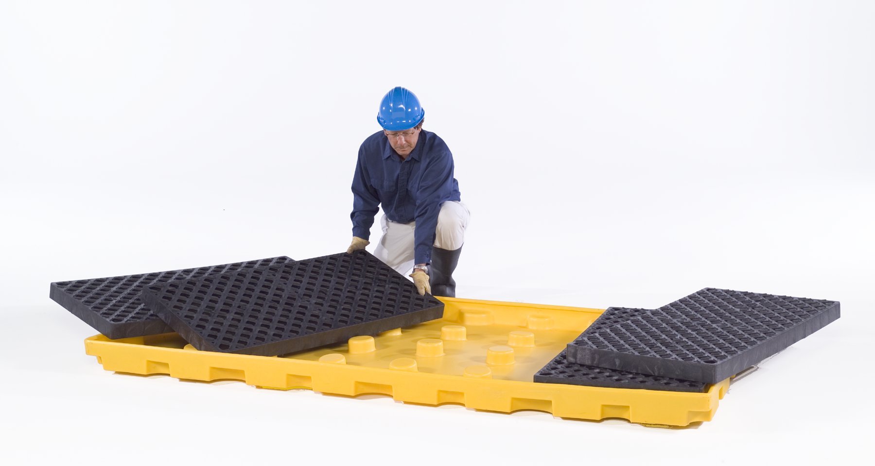 UltraTech 1075 Polyethylene P8 Ultra-Spill Deck with 8-Drum, 12000 lbs Capacity, 5 Year Warranty, Yellow