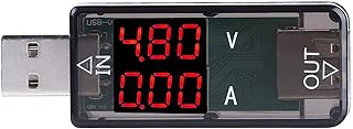 USB Voltage Tester, Akozon 3.2-10V 0-3A Color LCD USB Tester Voltmeter Ammeter Current Meter 0.01 Accuracy Multimeter Charger (Black)