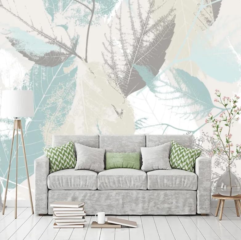 Papier peint photo feuilles modernes pour masquer imperfections mur