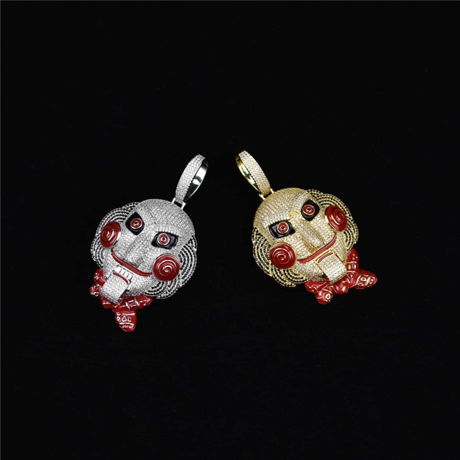 zxcs Hip Hop Chunky Catena Clown Collanes Collane e Pendenti Gioielli Collana-Silver Plated,18 inch Cuban Chain