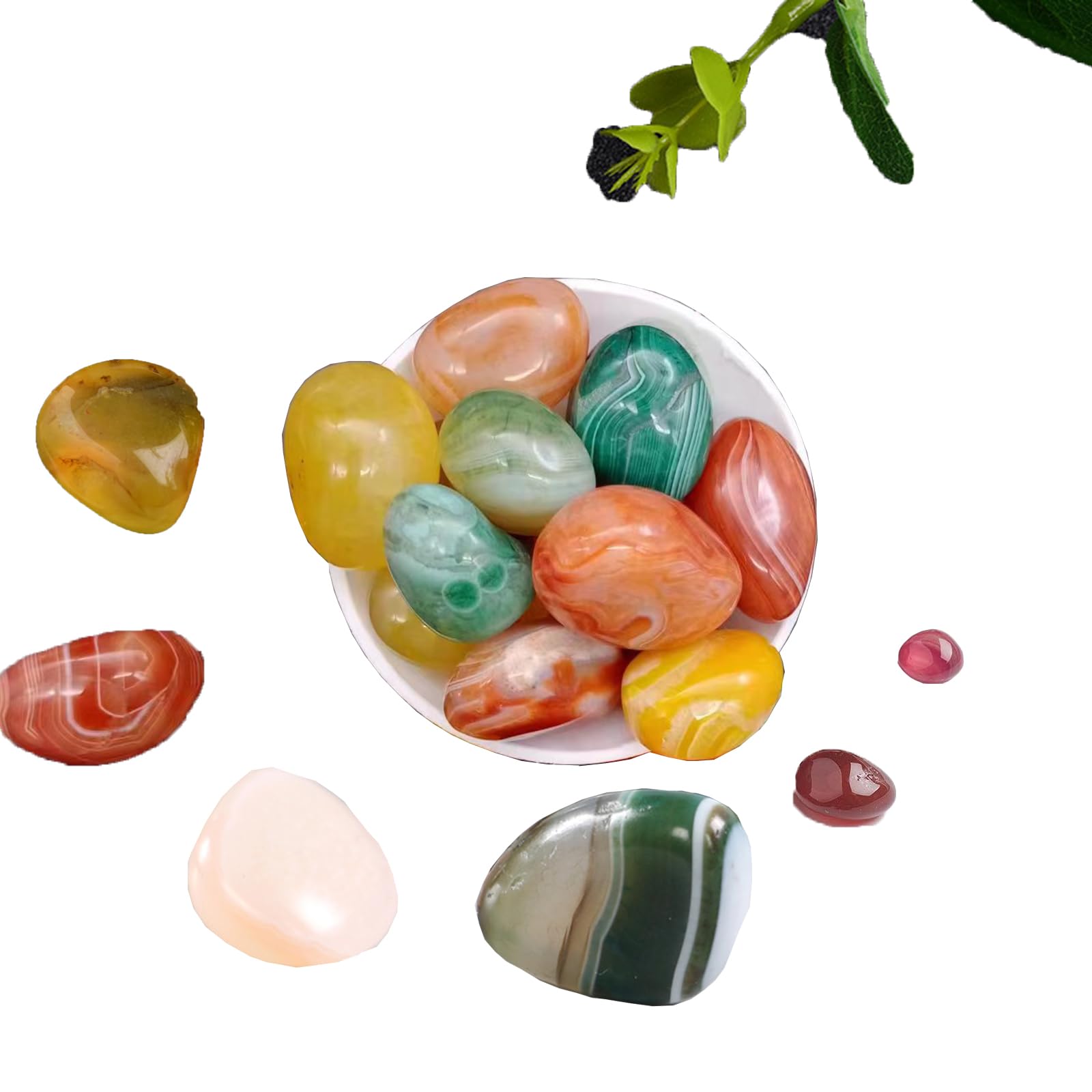 100g Bunter Edelstein Mix – Natürliche Trommelsteine 9–15mm Im Stoffbeutel Für Heilung & Deko