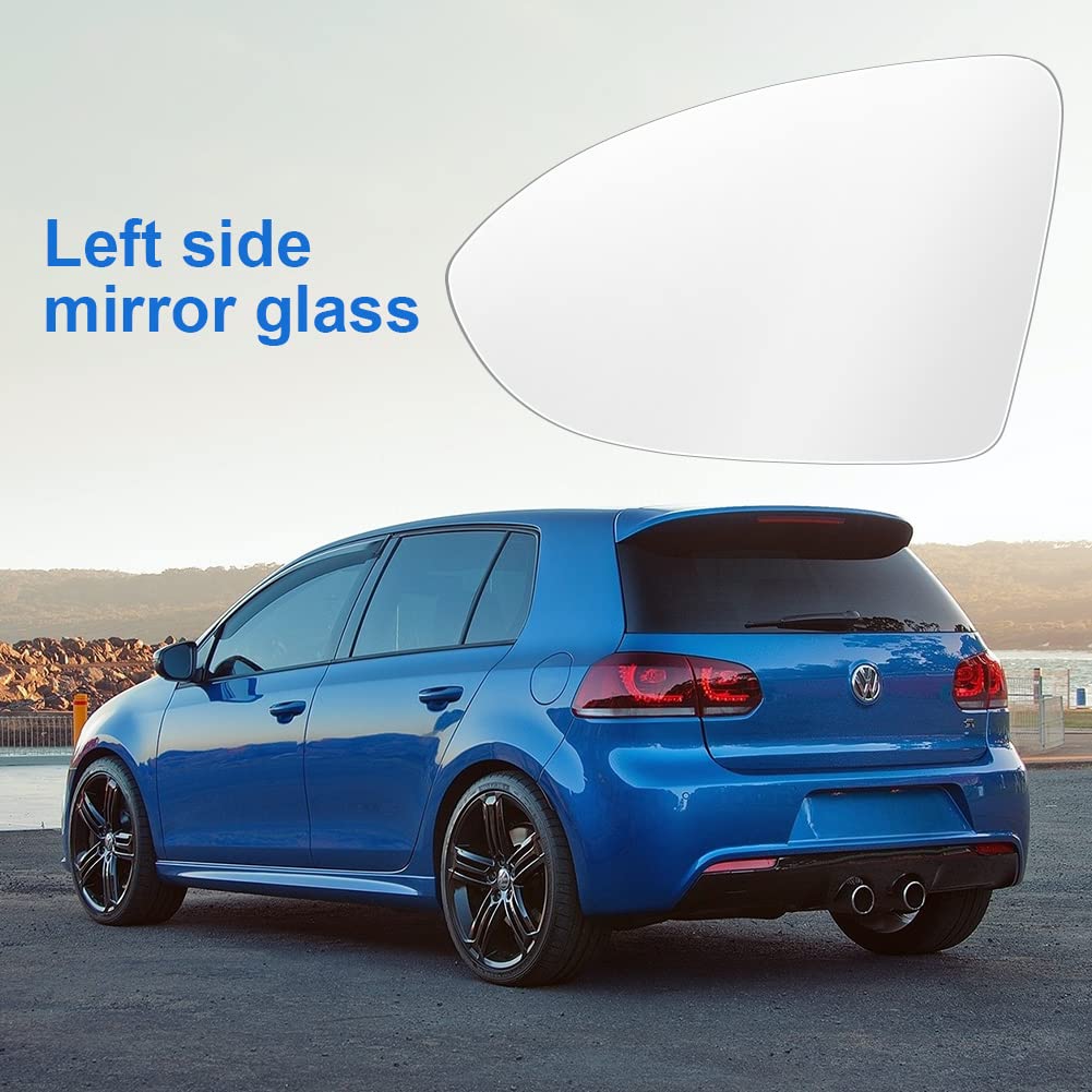 URAQT skrzydło lusterko szklane, podgrzewane skrzydło lusterko szklane, wymiana szkła lusterka bocznego, dla V/W Golf MK7 2013-2020 (lewa strona)