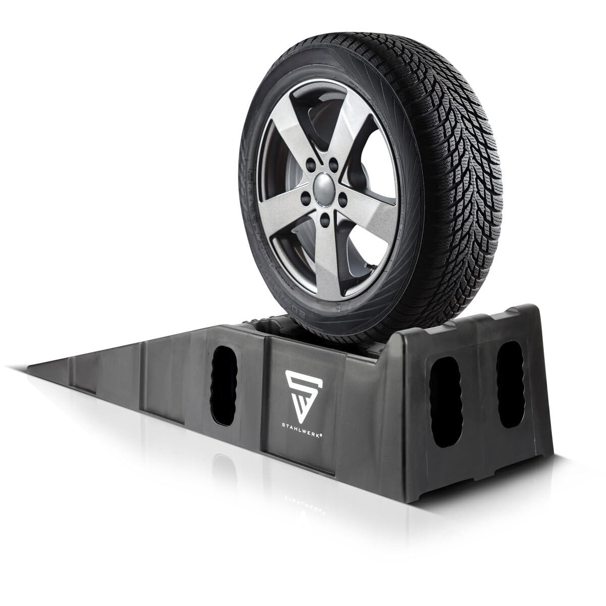 STAHLWERK Set di 2 cunei per gradini GT-15 ST con portata di 6 t, 905 x 330 x 215 mm, cuneo di carico | Rampa di carico | cuneo di bilanciamento per camper, caravan, roulotte o rimorchi