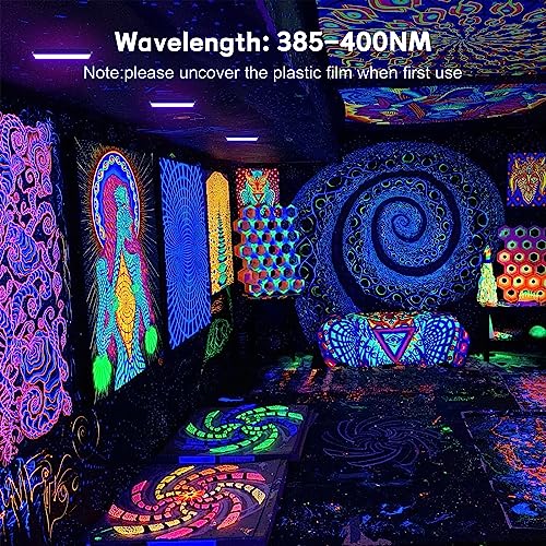 Image of 100W LED Black Light 2 Pack, Black Lights for Glow Party, Ultra Thin Black Lights Flood Lights with On /Off Switch, Glow in The Dark, for Party, Halloween, Body Painting