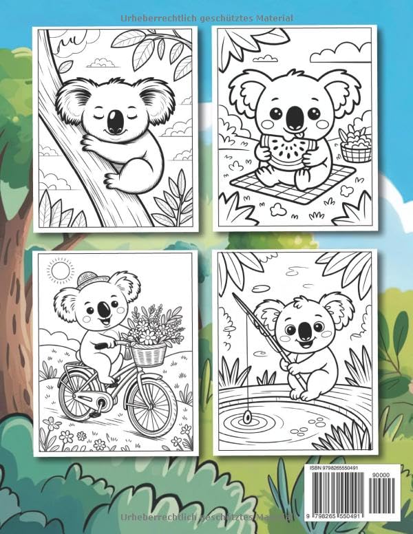 Koala Malbuch Für Kinder: Über 50 Niedliche, Lustige Und Große Koala-Bären-Malvorlagen Für Mädchen Und Jungen Im Alter Von 3-8 Jahren, Kleinkinder Und Koala-Liebhaber.