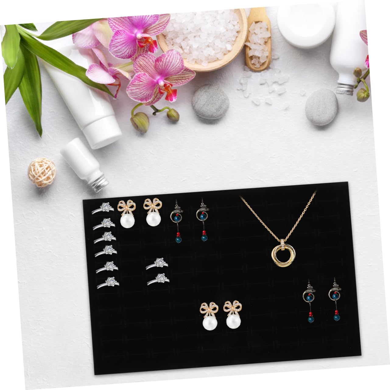 TOPBATHY 3 Pièces Boîte Boîte À Bijoux Pad Plateau À Bagues Support D' Affichage De Bague Insert En Mousse Boîtes À Bijoux Insérer Des Plateaux Inserts En Mousse De Bijoux Insérer Des