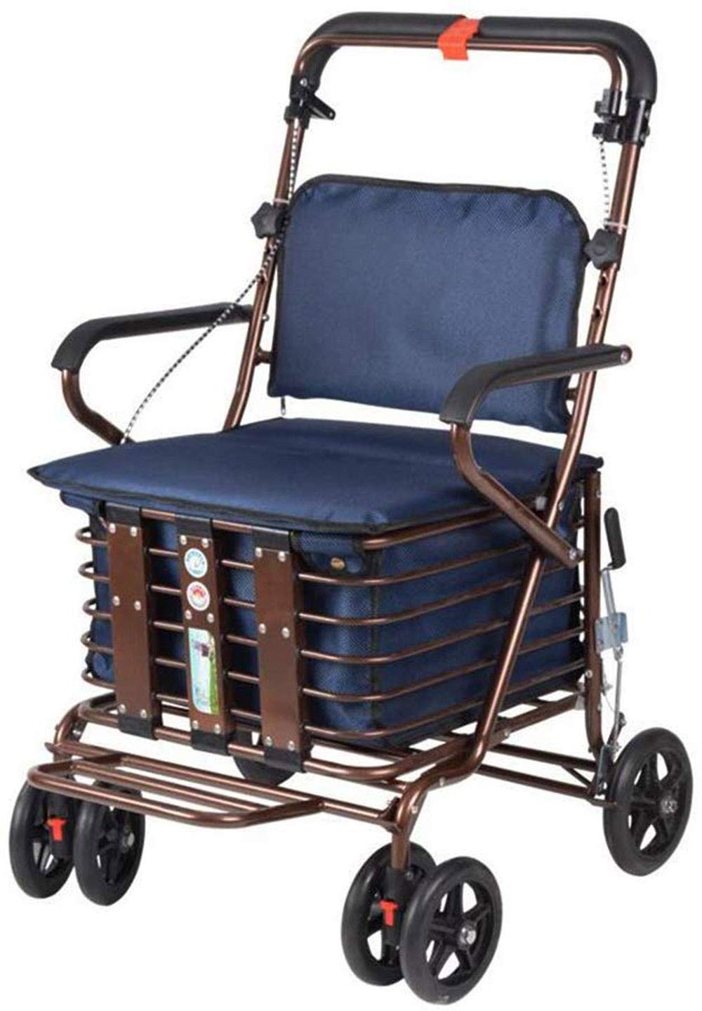 Buy Rollators Walkers Lightweight Steel Pipe Folding Four Wheel