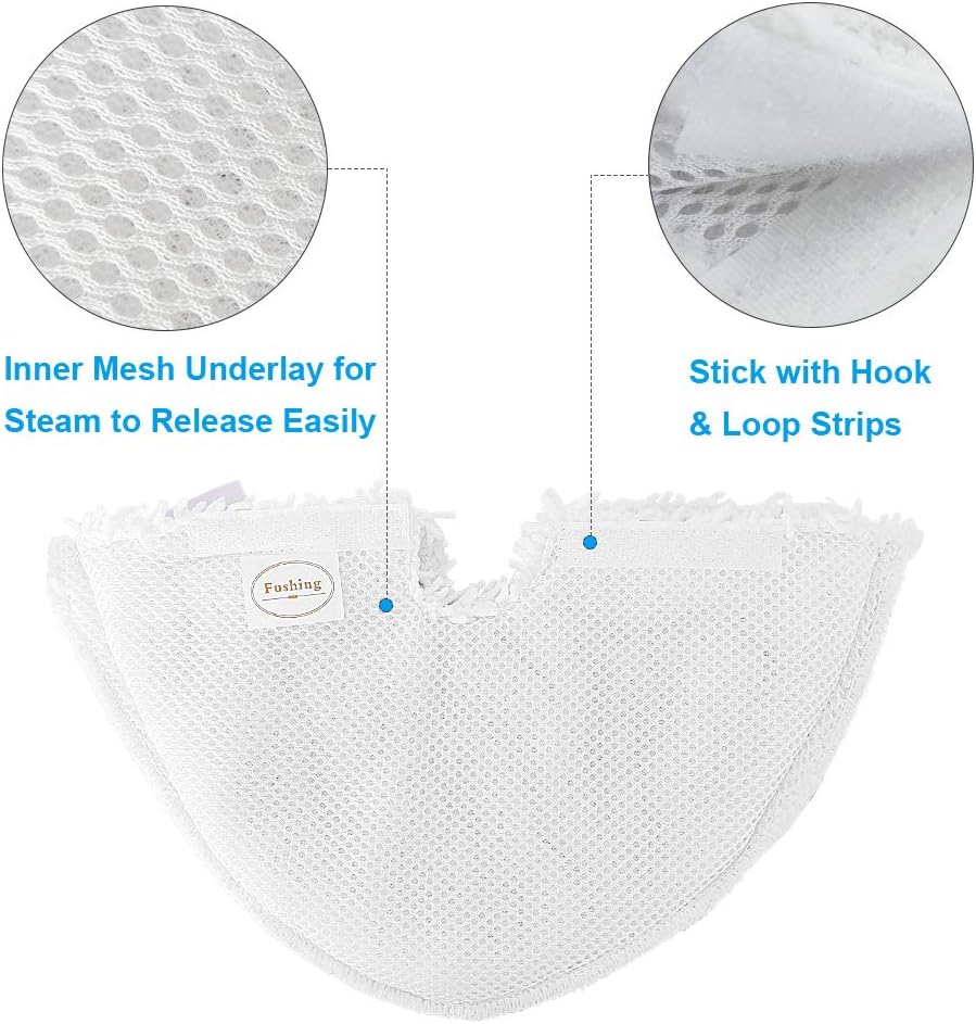 Fushing 3Pcs Steam Mop Pads, Triangle Washable Microfiber Cleaning Steamer Replacement Pads for Shark Steam Pocket Mop S3500 Series S3501 S3550 S3601 S3601D S3801 S3801CO S3901 SE450 S2901 S2902